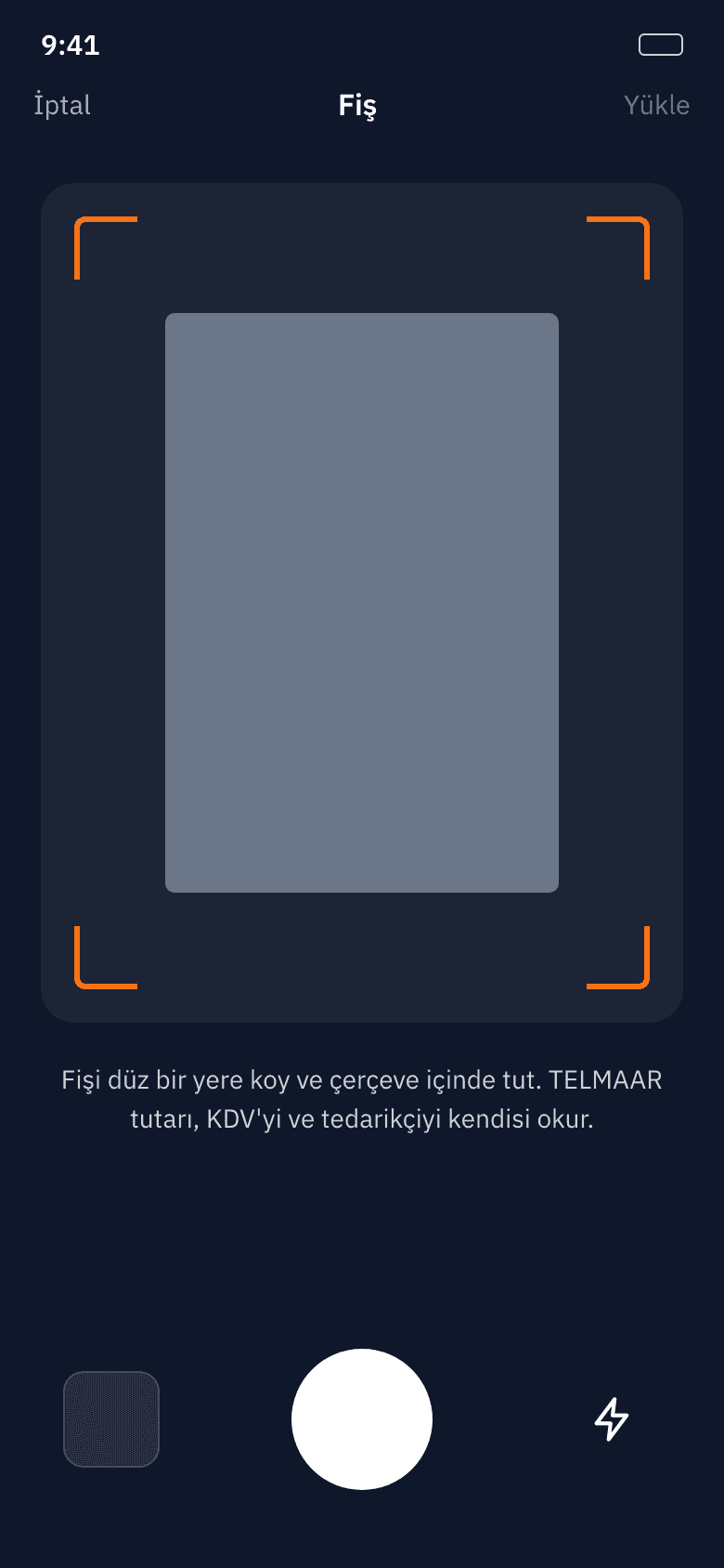 Kamerayla fiş tarama