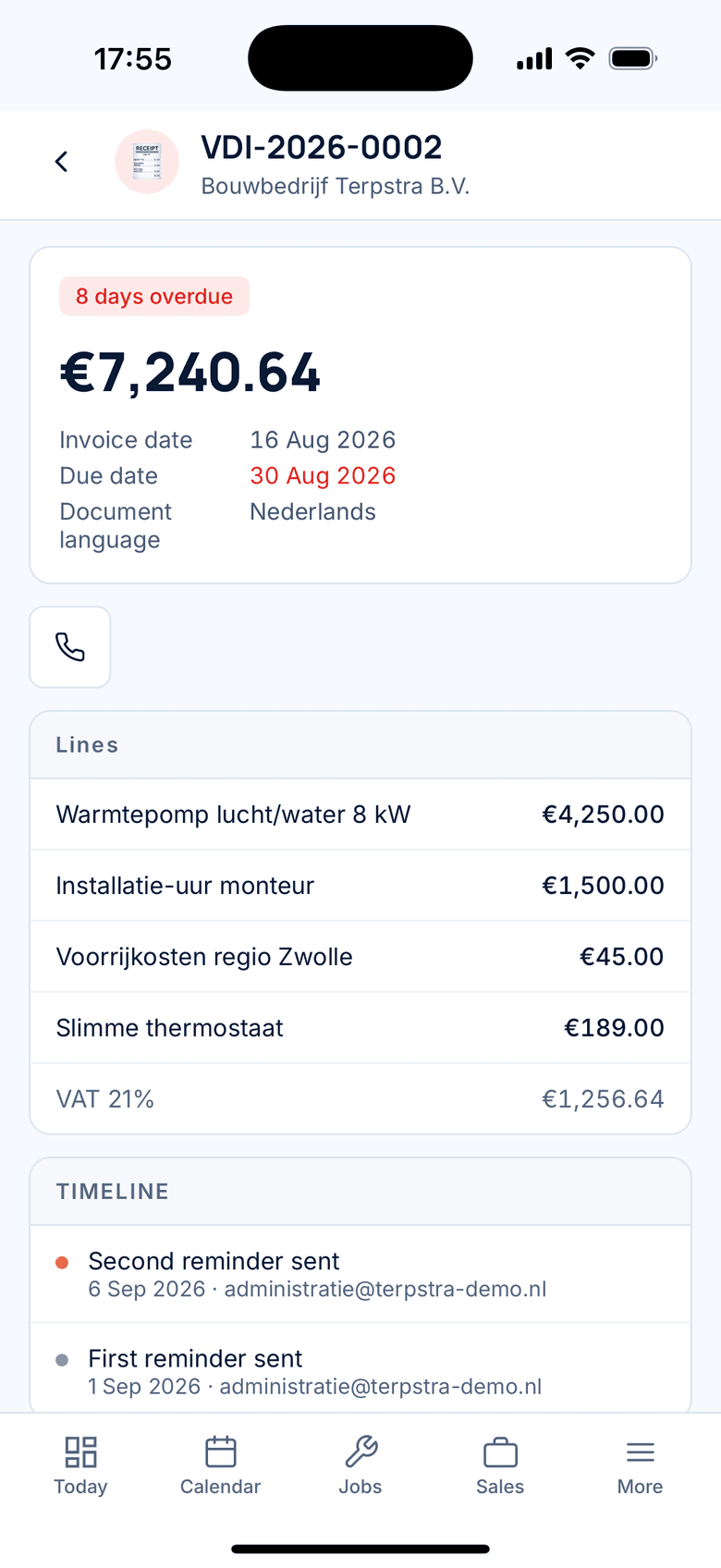 New invoice with lines and totals