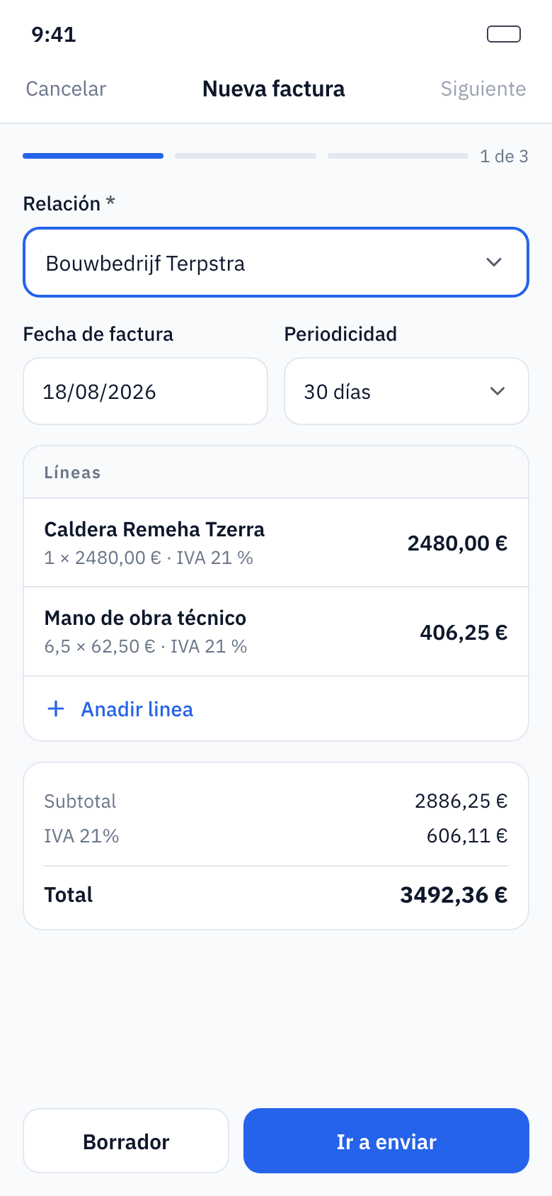 Facturado el mismo día
