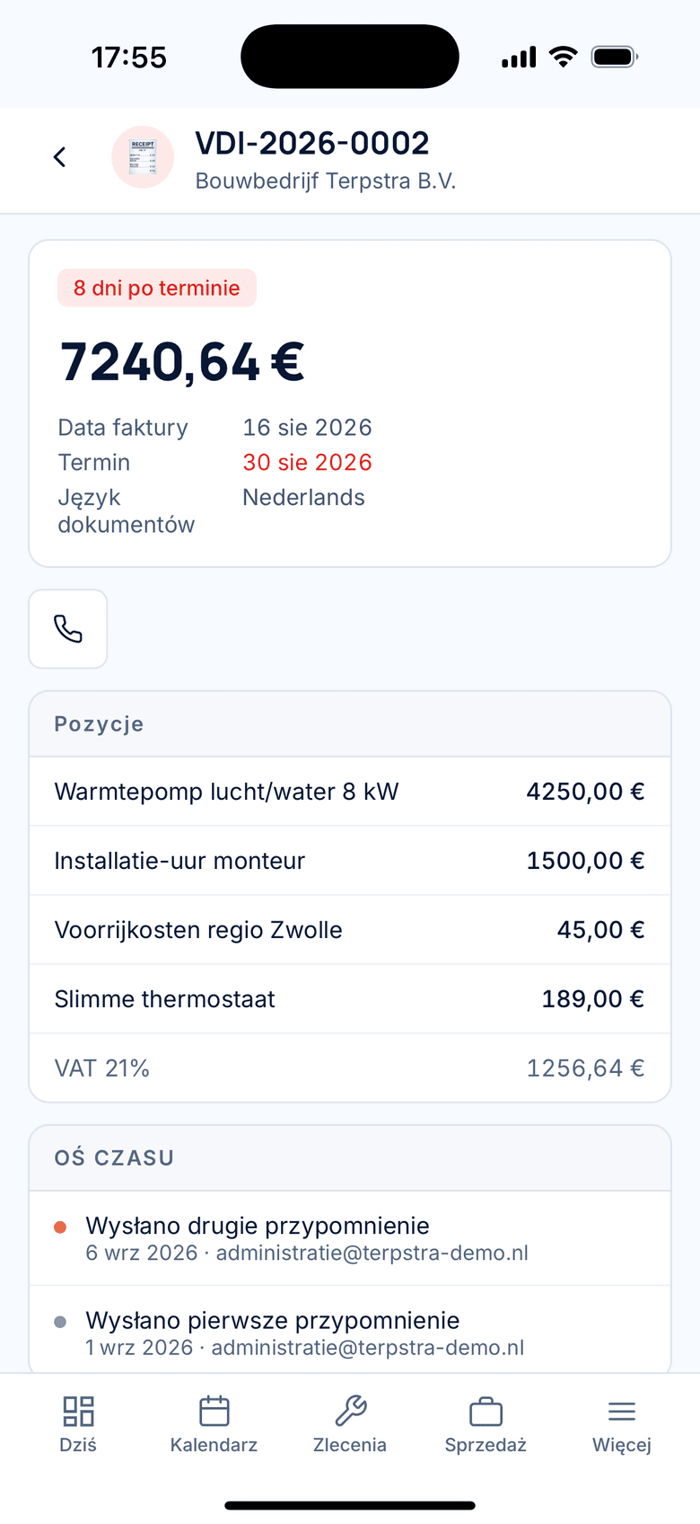 Nowa faktura z pozycjami i sumami
