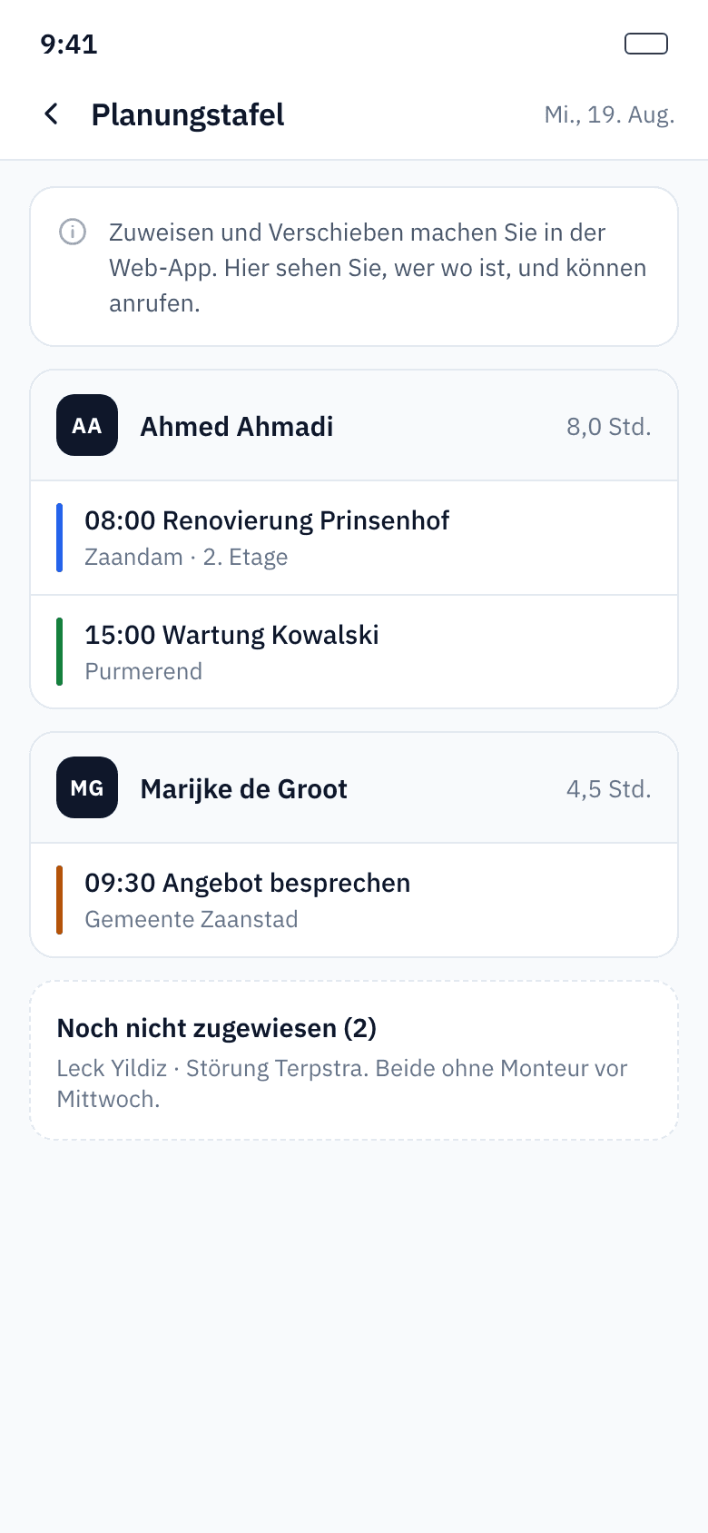 Wer ist wo, und wann