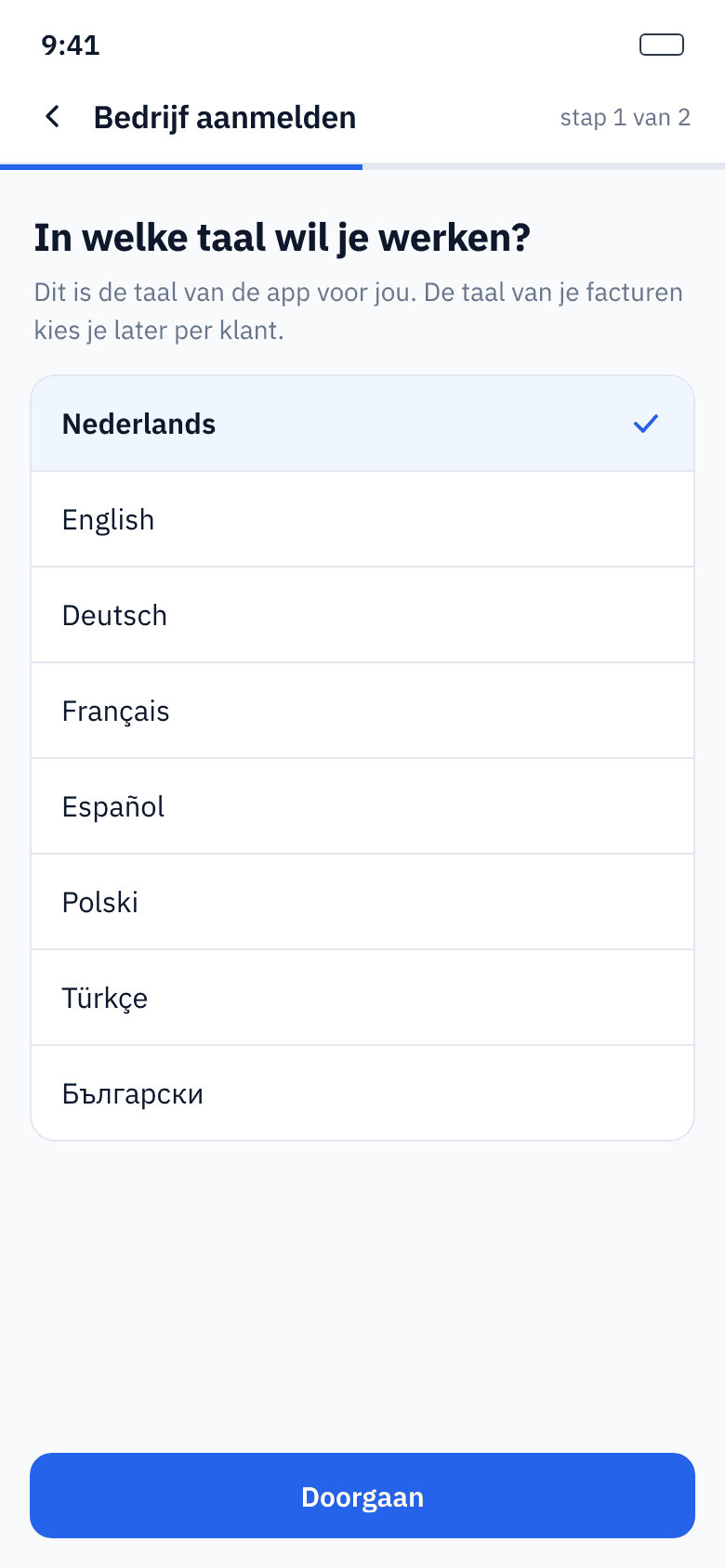 Taalkeuze bij het aanmelden